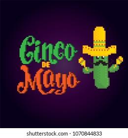 cinco de mayo. Pixel art. Old school computer graphic style. Game assets 8-bit sprite. 8 bit video game. game element.