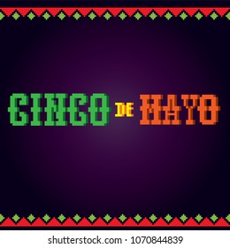 cinco de mayo. Pixel art. Old school computer graphic style. Game assets 8-bit sprite. 8 bit video game. game element.