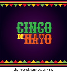 cinco de mayo. Pixel art. Old school computer graphic style. Game assets 8-bit sprite. 8 bit video game. game element.