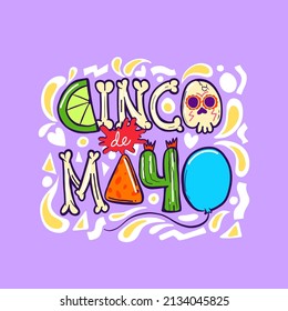 Cinco de mayo playful typography vector. Mexican Festive. Mexican Typography.