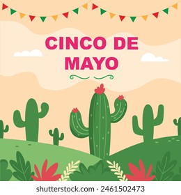 Cinco de Mayo. Postcard. Banner for the holiday. vector illustration