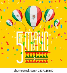 Cinco de mayo poster with a balloons. Vector illustration design