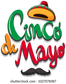 Cinco de mayo poster design with mexican hat illustration