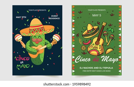 Cinco De Mayo poster design. Marketing, advertising, or invitation template. EPS 10 vector.