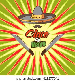 Cinco De Mayo poster design. Marketing, advertising or invitation template.