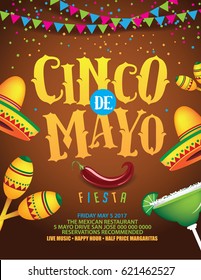 Cinco De Mayo Poster oder Marketing Design für die Feier des mexikanischen Feiertags am 5. Mai (Cinco). EPS10-Vektor.