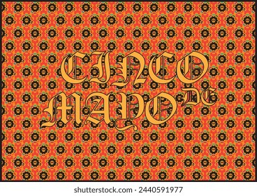 Cinco de Mayo poster . Mexican culture attributes collection.
Seamless pattern background