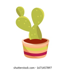 cinco de mayo potted succulent decoration vector illustration