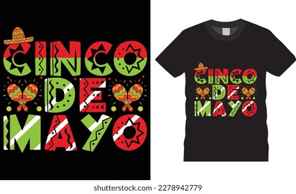 Cinco de mayo premium vector t-shirt design template.Fully editable mexican festival vector graphic and print ready file.T-shirts used for fashion, print, poster,gift, card and etc.