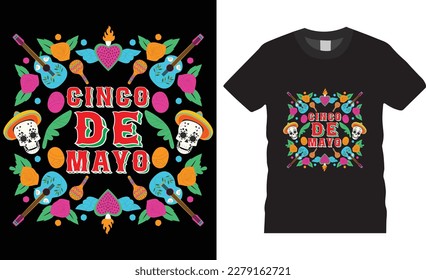 Cinco de mayo premium vector t-shirt design template.Fully editable mexican festival vector graphic and print ready file.T-shirts used for fashion, print, poster,gift, card and etc.