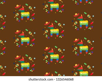 cinco de mayo seamless pattern background. pinata background. - vector