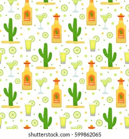 Cinco de Mayo seamless pattern. Mexican holiday endless background, texture. Vector illustration