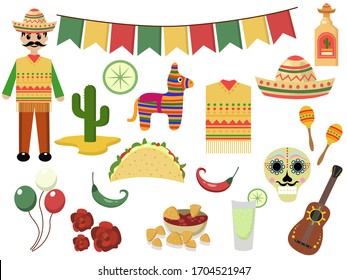 Cinco de Mayo set. Cinco de Mayo art
