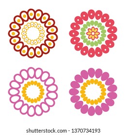 cinco de mayo set of flowers decoratives