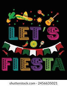 Cinco De Mayo Shirt Women: Fiesta Shirts Let’s Fiesta Shirt Mexican Shirt Girls 5th May Tee Funny Saying Casual Tops