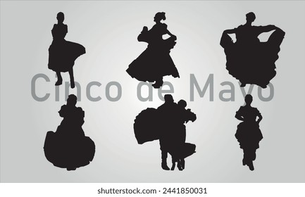 Cinco de Mayo silhouette Mexican mexico vector design
