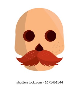 cinco de mayo skull with moustache vector illustration