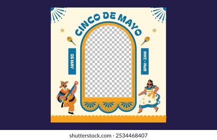 Cinco de mayo Socials Media. Illustration for Banner, Flyer, Invitation, Brochure, Poster