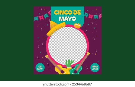 Cinco de mayo Socials Media. Illustration for Banner, Flyer, Invitation, Brochure, Poster