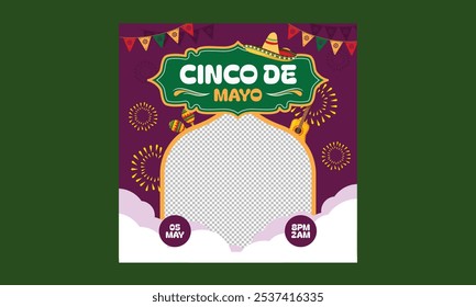 Cinco De Mayo Socials Media. Ilustração vetorial