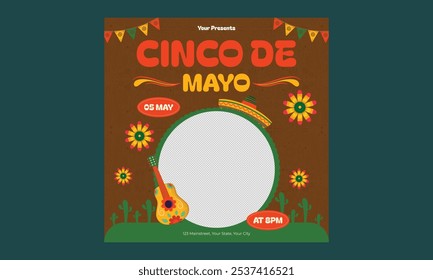 Cinco De Mayo Socials Media. Vector illustration