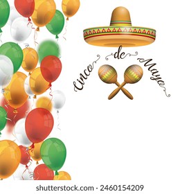 Cinco De Mayo Sombrero Maracas Balloons Side