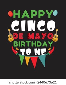 Cinco de mayo t shirt design and print template. Easy to  editable and high quality file.