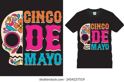 Cinco de mayo, Cinco de mayo T-Shirt Design Vektorgrafik Vorlage.  Happy Cinco de mayo motivierendes Zitat Typografie einzigartiges Trendfestival T-Shirt-Design. Dieses T-Shirt-Design ist bereit für jeden Druckgegenstand.
