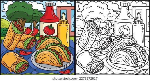 Cinco de Mayo Tacos   Burrito Illustration