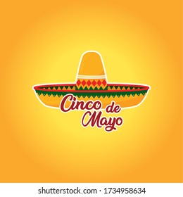 Cinco de mayo template with a traditional mexican hat - Vector