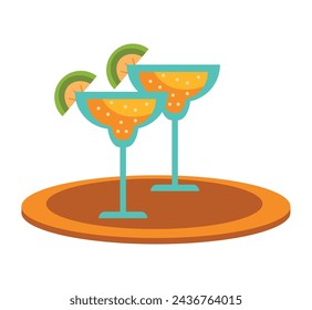 cinco de mayo tequila drinks illustration