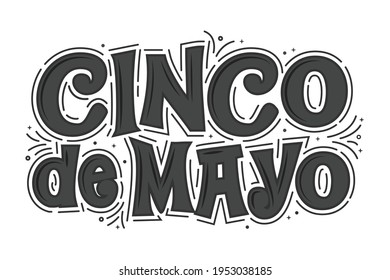 Cinco De Mayo Text Banner, Cinco De Mayo Background, Day of The Dead Celebration, Mexican Holiday Vector Illustration Background