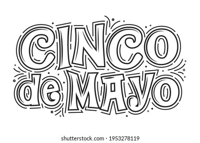 Cinco De Mayo Text Banner, Cinco De Mayo Background, Day of The Dead Celebration, Mexican Holiday Vector Illustration Background