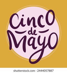 Cinco de Mayo text banner. Hand drawn vector art.