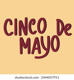 Cinco de Mayo text banner. Hand drawn vector art.