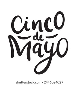 Anuncio de texto del Cinco de Mayo. Arte vectorial dibujado a mano.