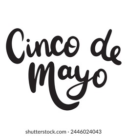 Anuncio de texto del Cinco de Mayo. Arte vectorial dibujado a mano.