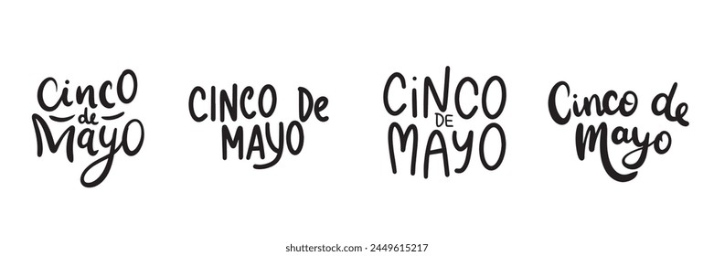 Cinco de Mayo text. Hand drawn vector art.