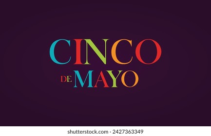 Cinco De Mayo Text And Purpel Background Design