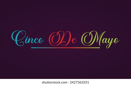 Cinco De Mayo Text And Purpel Background Design