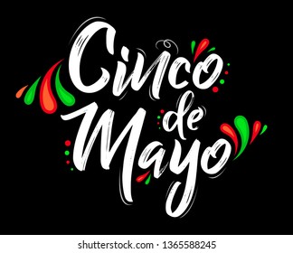 Cinco de Mayo, Traditional Mexican Holiday, lettering vector illustration