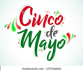 Cinco de Mayo, Traditional Mexican Holiday, lettering vector illustration