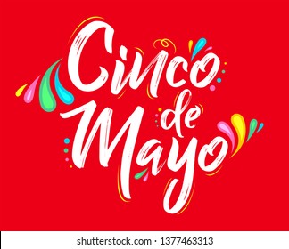 Cinco de Mayo, Traditional Mexican Holiday, lettering vector illustration