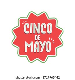 Cinco de mayo. Traditional mexican may 5th fest badge. Lettering phrase. Design element for poster, postcard. Vector illustration