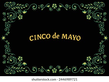 Cinco de Mayo. Fiesta tradicional Mexicana. Ilustración vectorial con patrón