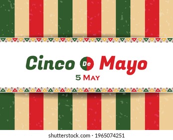 cinco de mayo tricolor background with ornament.