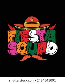 Cinco De Mayo T-shirt design Fiesta Squad