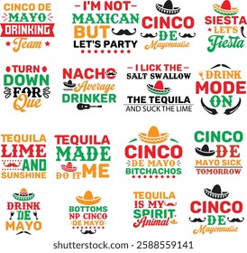 Cinco de mayo T-shirt Design Bundle.