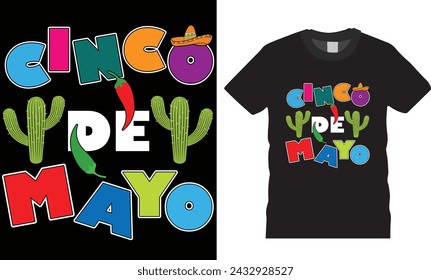 Cinco de mayo, typography t-shirt design.Let’s Celebrate mexican trending festival funny apparel unique t-shirts designs quote vectors.This t shirt design ready for any print item.
