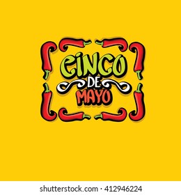 Cinco de Mayo vector concept. Mexican holiday vector. Cinco de Mayo calligraphic greeting card on orange  background